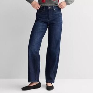 NWT Sonoma Goods For Life Women SZ 8 Dark Wash High Rise Straight Leg Denim Jean